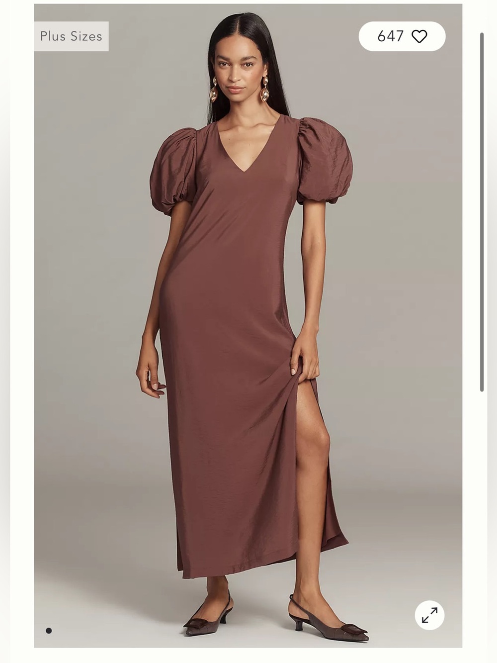 @loverlygrey x Anthropologie Puff-Sleeve V-Neck Maxi Dress